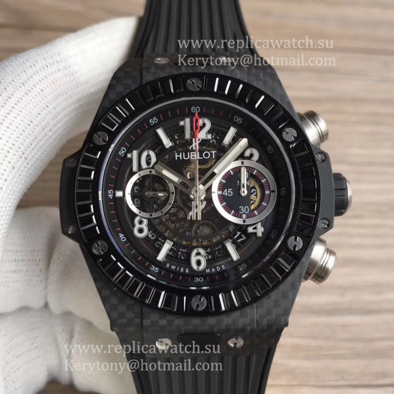 Shop Hublot Big Bang Unico Carbon 411.QX.1170.RX 3AF Carbon Fiber & D1am0nd Skeleton Dial HUB1242