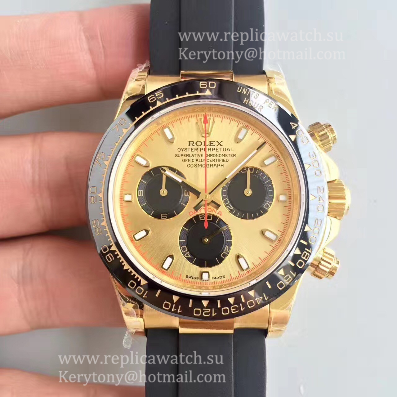High Quality R01ex Daytona  116518 LN JHF Yellow Gold Champagne Dial 4130