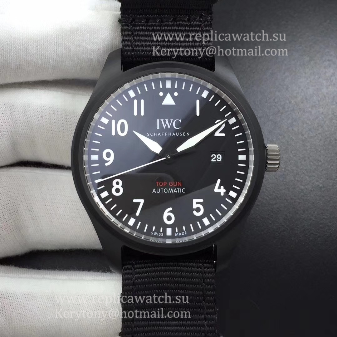 Copy IWC Pilot Mark XVIII IW326901 M+F Ceramic Black Dial 35111