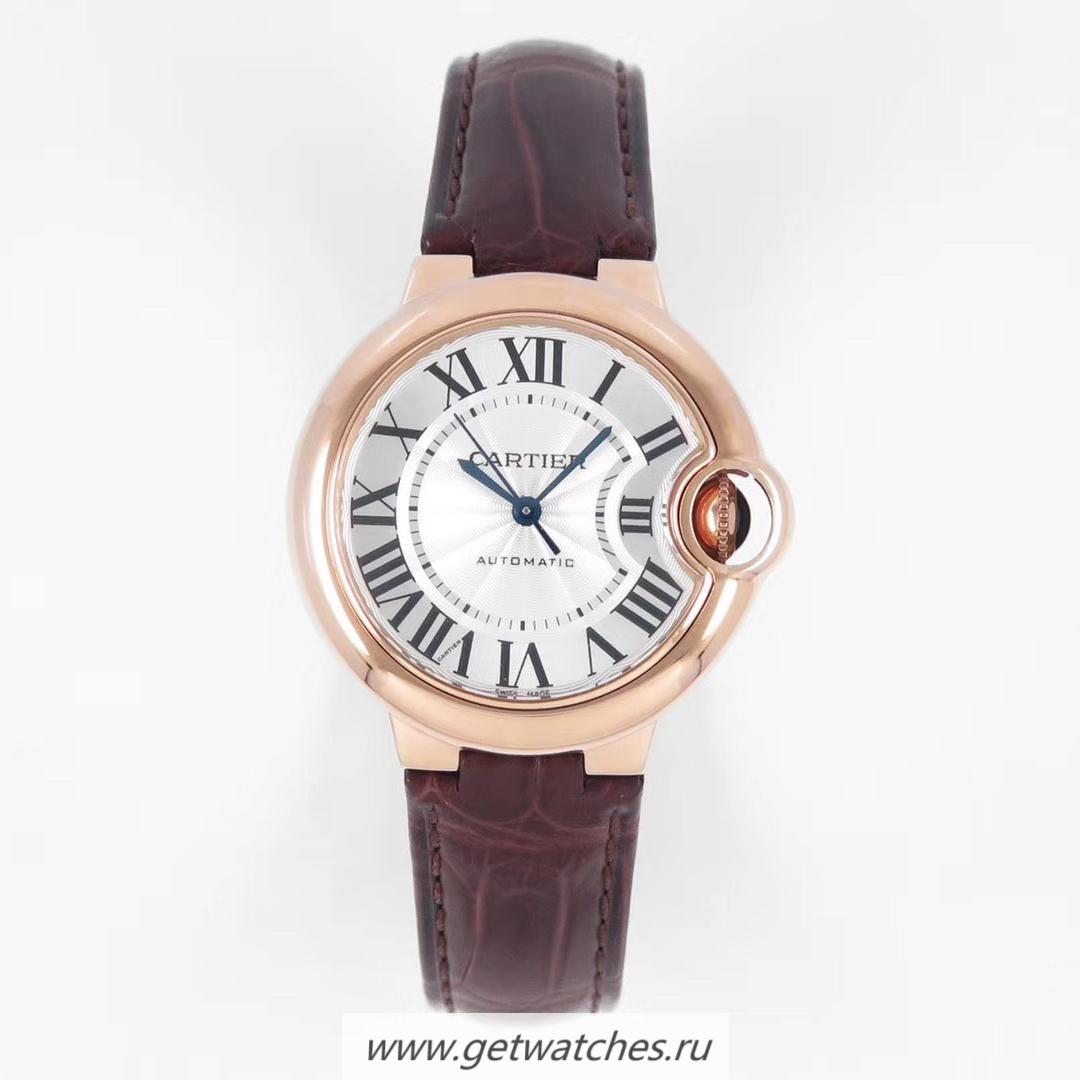 High Quality Ca*t1er Ballon Bleu 33mm AF Rose Gold Silver Dial 076