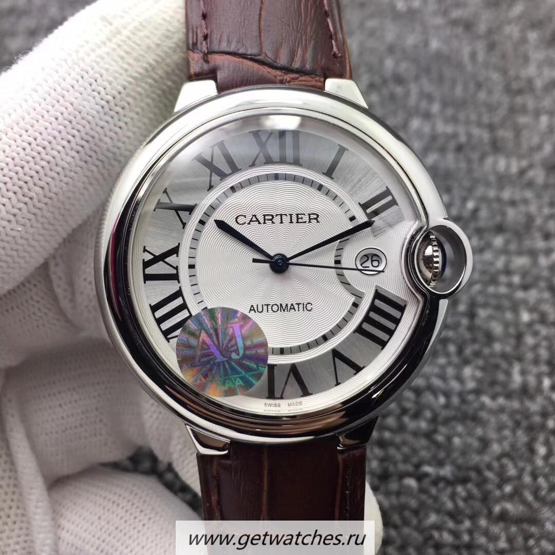 Shop Ca*t1er Ballon Bleu 42mm W6901351 AJF SS Silver Dial 2824