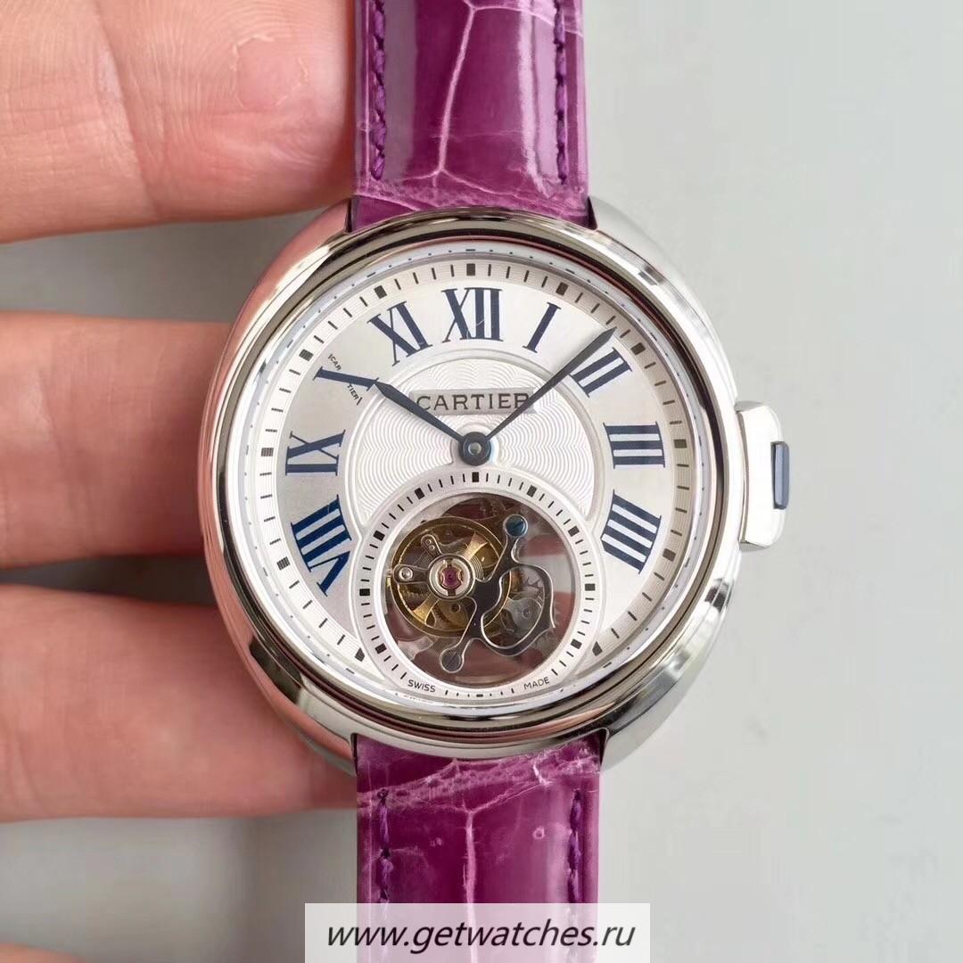 Copy Ca*t1er Ballon Bleu Flying Tourbillon HPI00716 39mm TF SS White Dial 9452MC