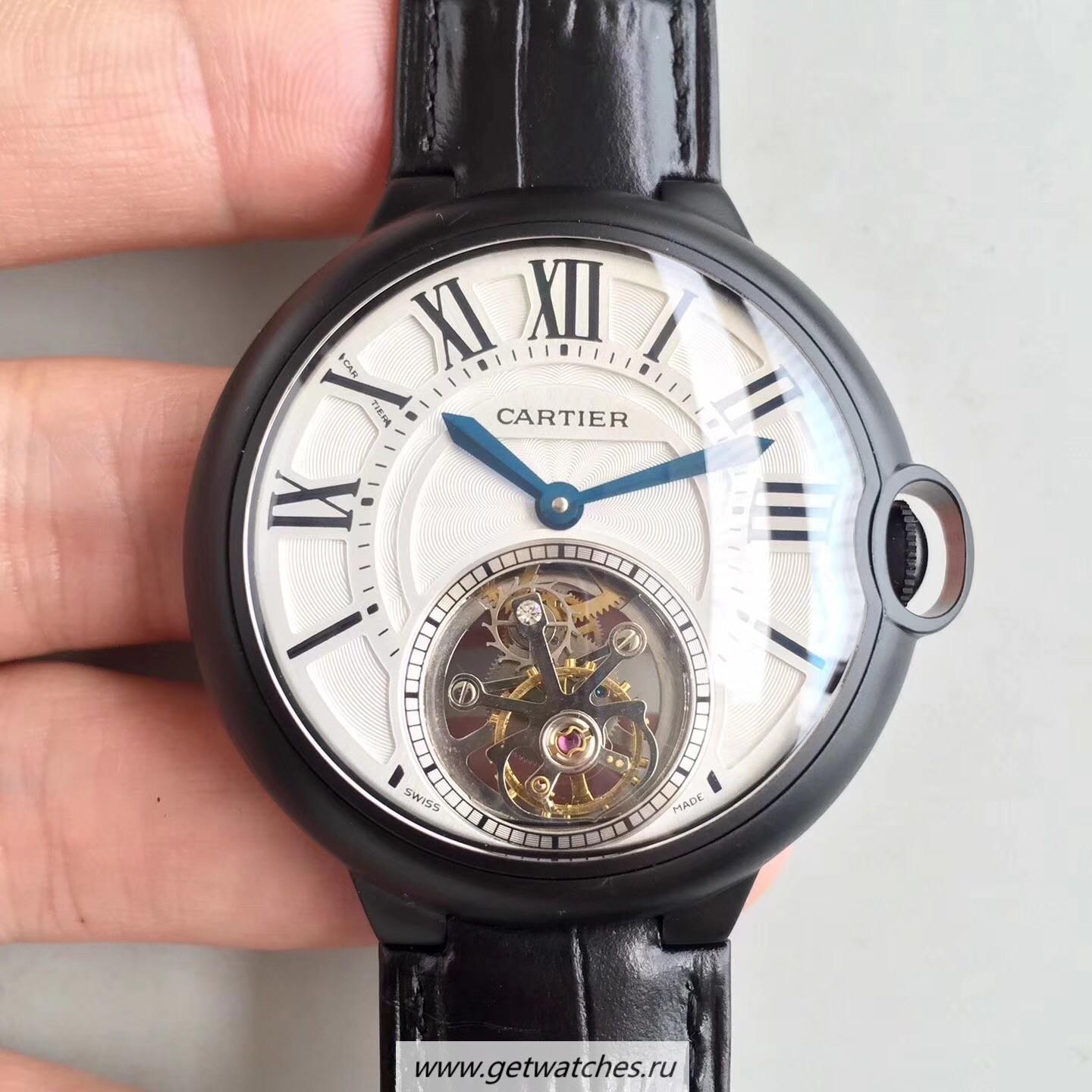 Shop Ca*t1er Ballon Bleu Tourbillon 2018 42mm Noob Factory PVD White Dial Tourbillon
