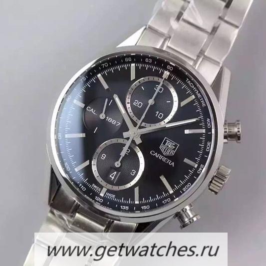 NEW Replica Tag Heuer Carrera Calibre 1887 SS Black Dial 1887