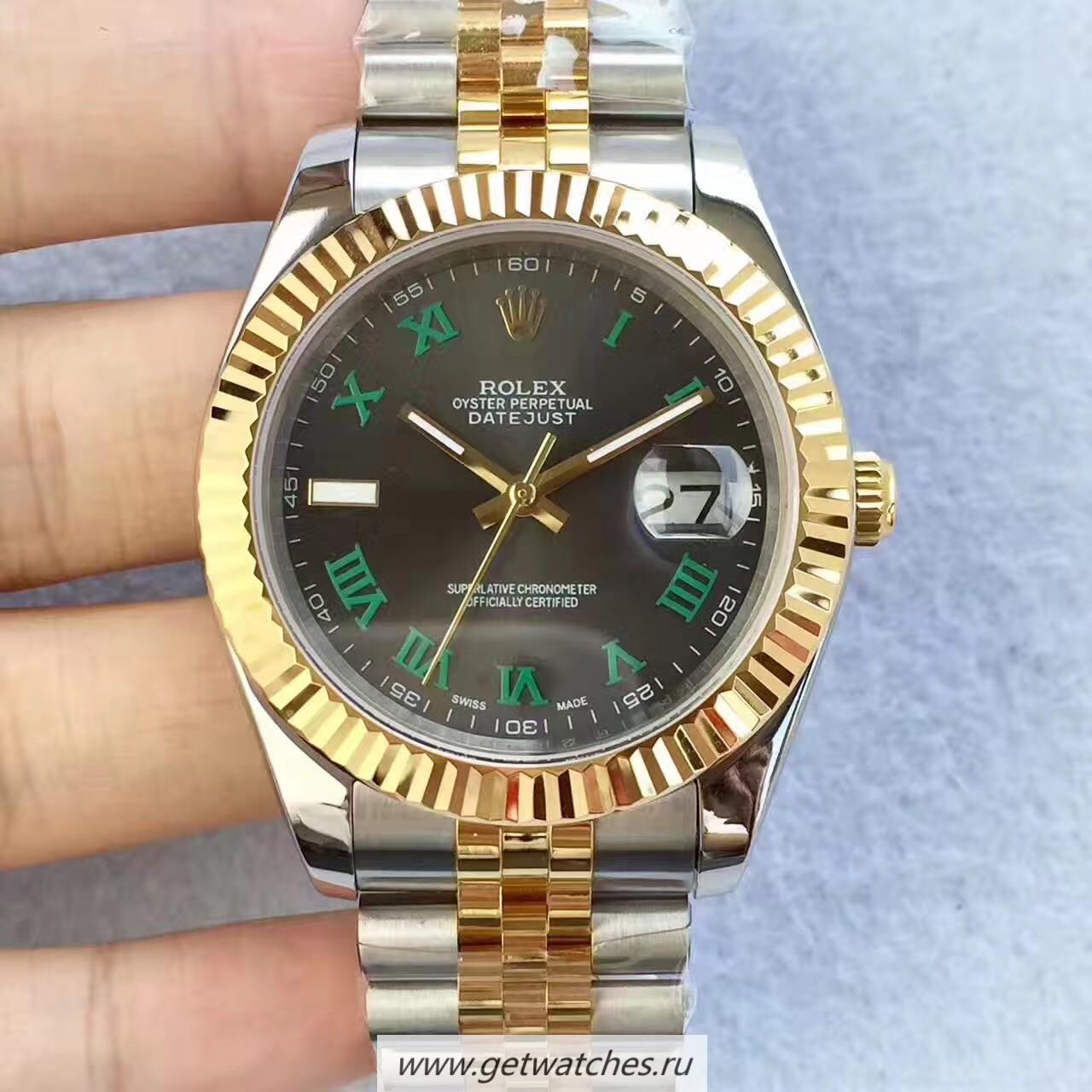 Copy R01ex Datejust II 126333 41mm Noob Factory SS & Yellow Gold Black Dial 2836