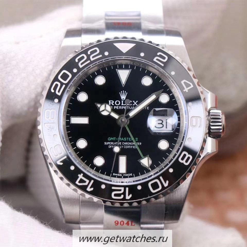 Fake R01ex GMT-Master II 116710 LN Noob Factory V11 SS 904L Black Dial 2836