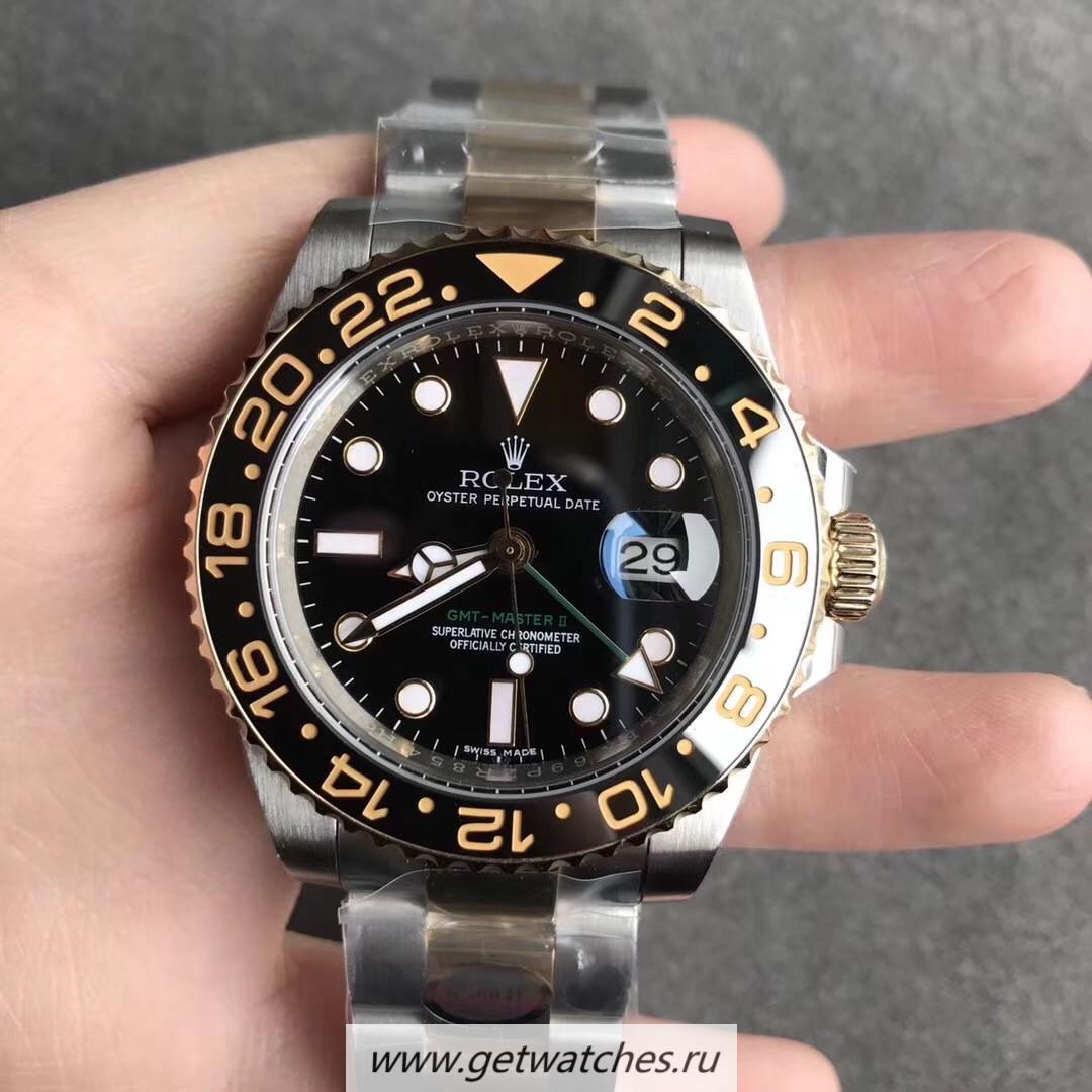 High Quality R01ex GMT-Master II 116713 LN Noob Factory V9 24K Yellow Gold Wrapped & 904L SS Black Dial 3186