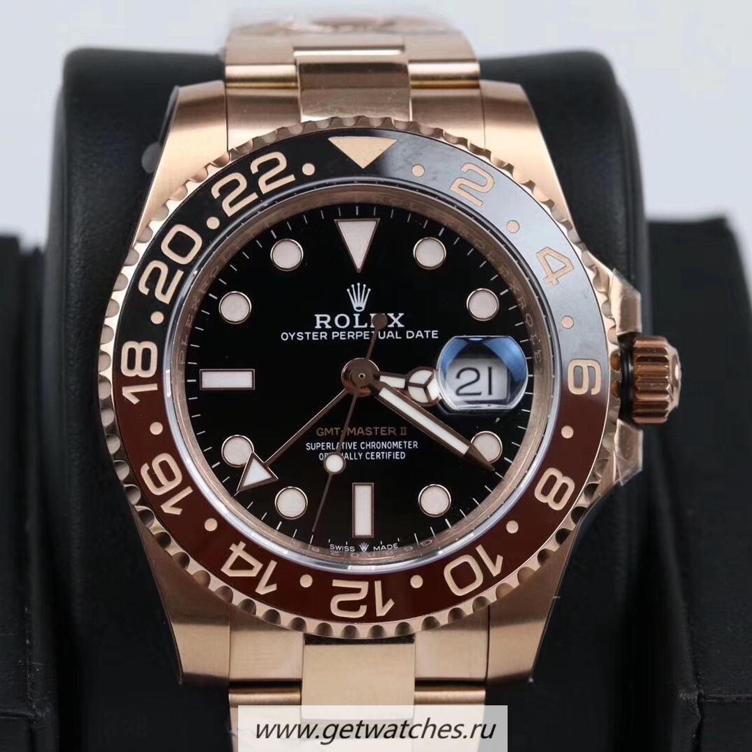 Copy R01ex GMT-Master II 126715 CHNR GMF Rose Gold Black Dial 3285