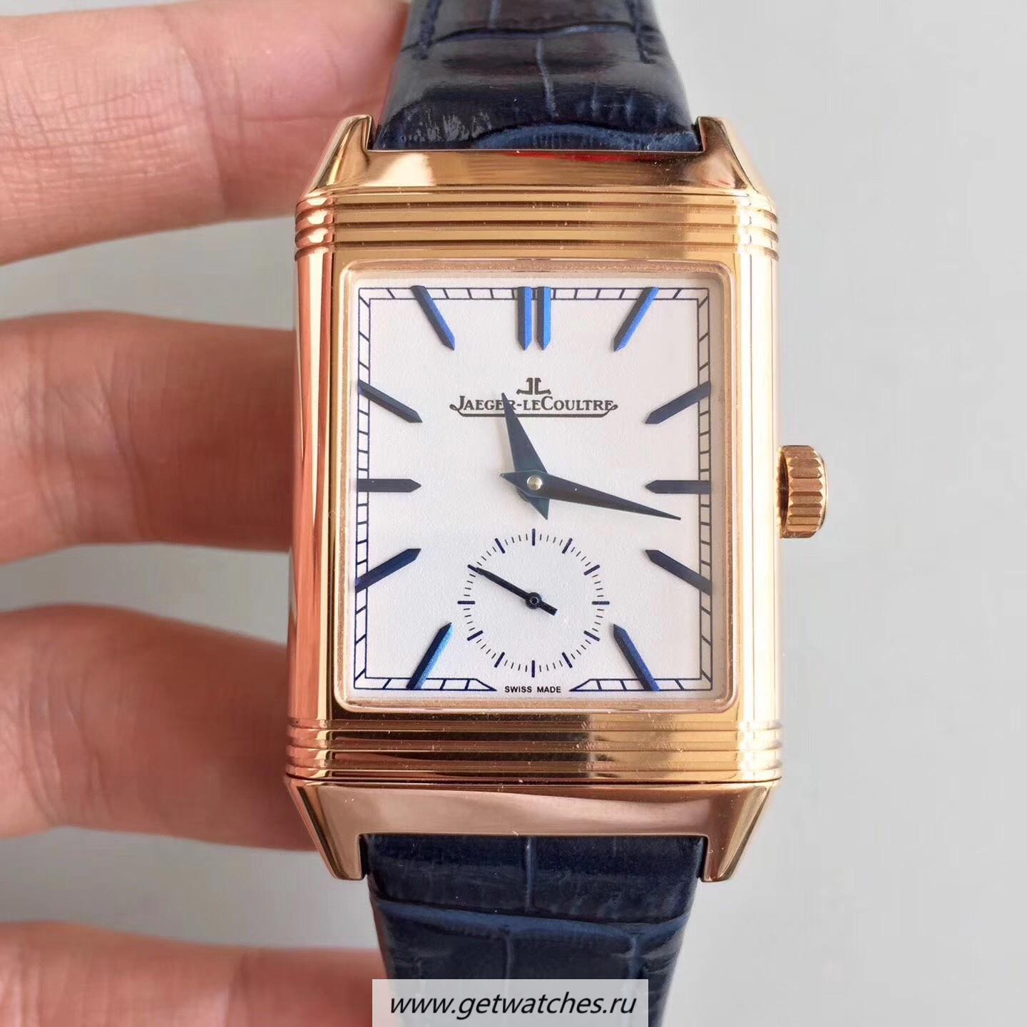 Fake Jaeger-LeCoultre Grande Reverso 986 Noob Factory Rose Gold White Dial JLC 986