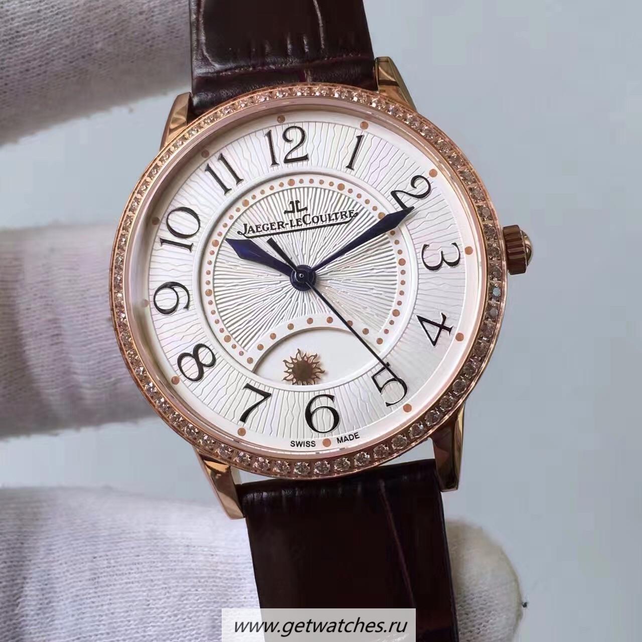 Copy Jaeger-LeCoultre Ladies Rendez-Vous Night & Day Large 3612420 38mm Noob Factory Rose Gold & D1am0nds White Dial 898D/1