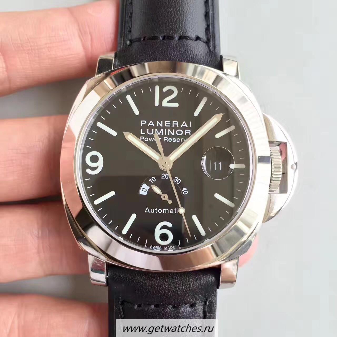 Shop Pa*e*a1 Luminor Power Reserve PAM027 Noob Factory SS Black Dial 2824