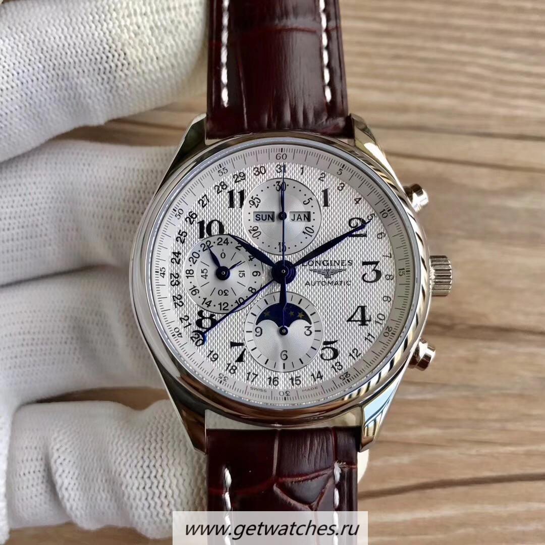 Best Price Longines Master Collection Moonphase Chrono L2.673.4.78.3 JF SS White Dial 7751