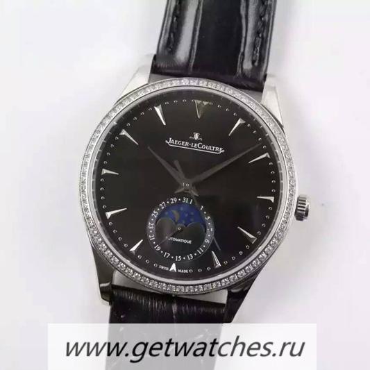 Shop Jaeger-LeCoultre Master Ultra Thin Moon SS Black Dial JLC 925