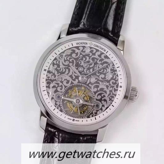 Perfect Replica Vacheron C0nstan1n Patrimony Tourbillon SS White Dial Tourbillon