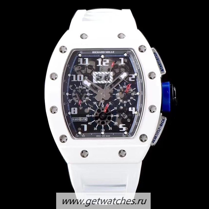 Best Price Richard Mille RM011-FM Polo Club Saint Tropez KVF White Ceramic Grey Dial 7750