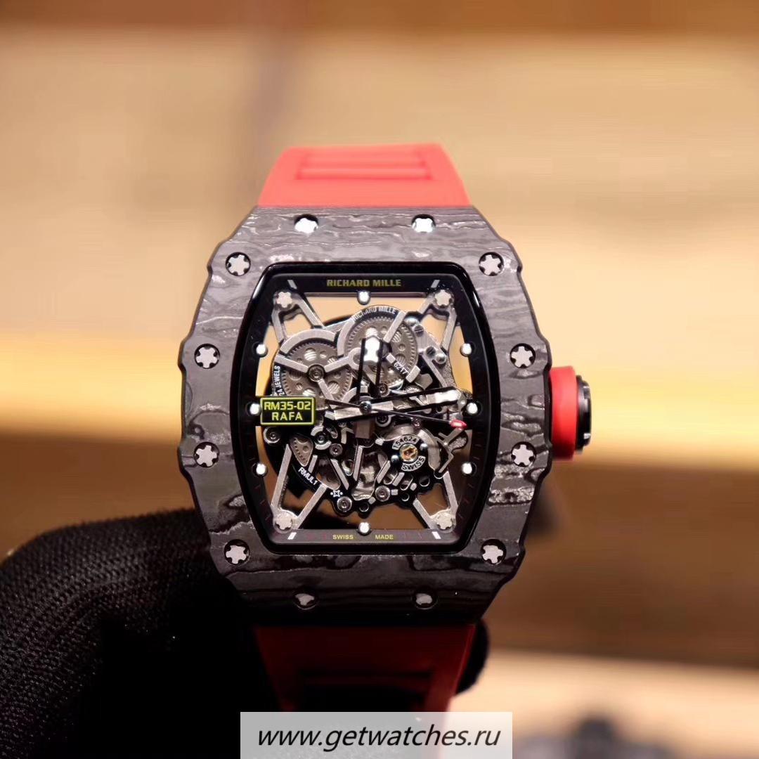 Fake Richard Mille RM35-02 Rafael Nadal NTPT KVF Forged Carbon Black Dial M8215
