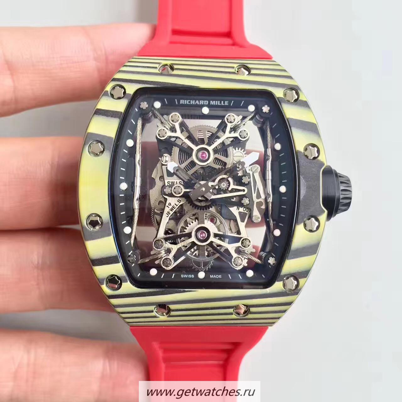 Shop Richard Mille RM50-27-01 NTPT KVF Yellow Forged Carbon Black & Skeleton Dial M9015