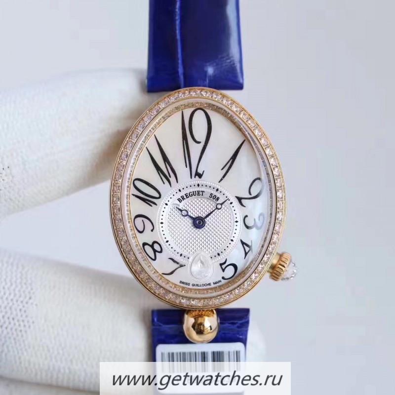Shop Breguet Reine de Naples 8918BR/58/964/D00D ZF Rose Gold & D1am0nds Mother Of Pearl Dial Caliber 537/3