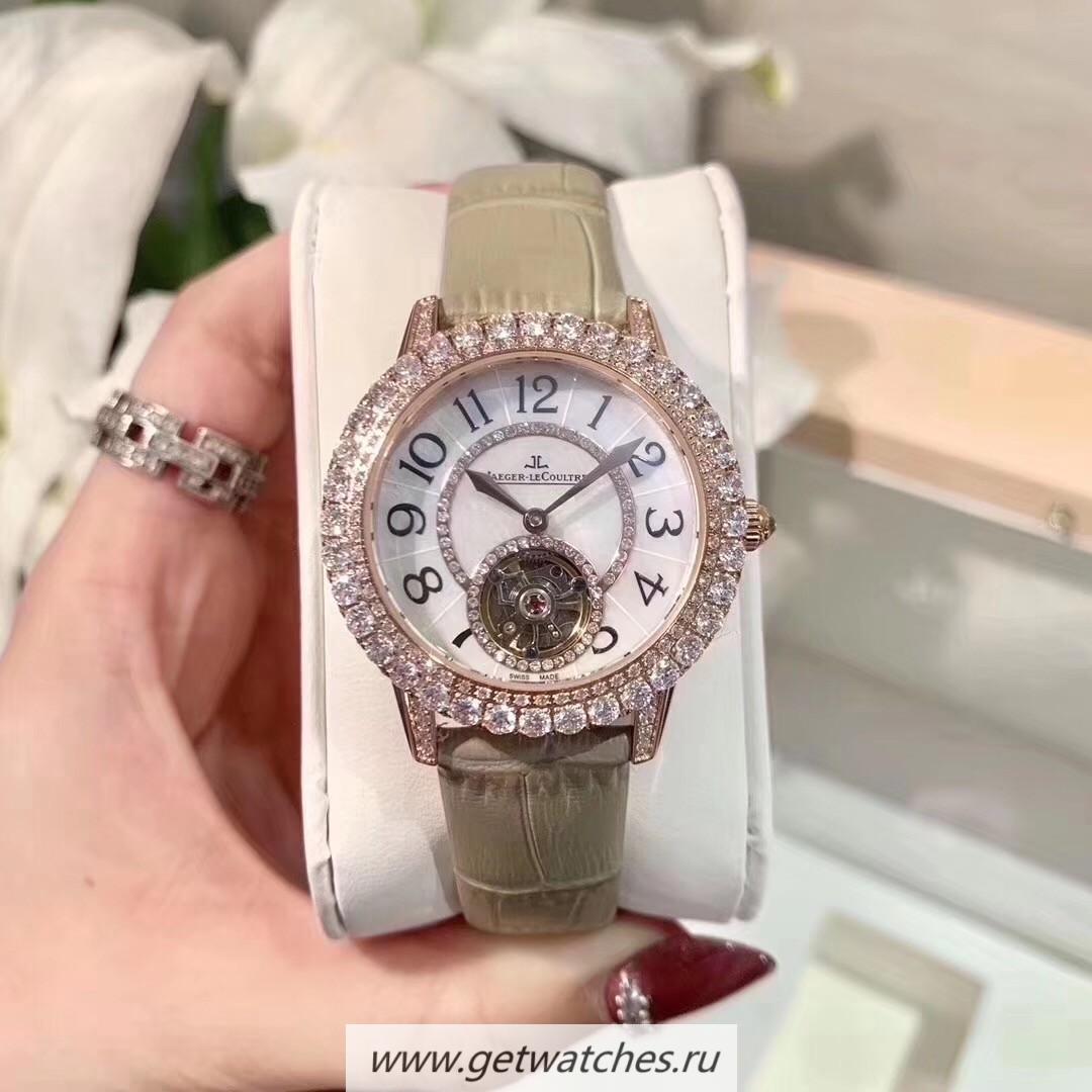 Shop Jaeger-LeCoultre Rendez-Vous Ladies Tourbillon Q3412105 Noob Factory Rose Gold & D1am0nds MOP Dial Caliber 978