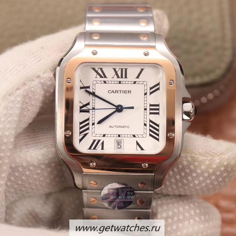 Replica Ca*t1er Santos W2SA0007 BVF V2 40mm SS & Rose Gold White Dial M9015