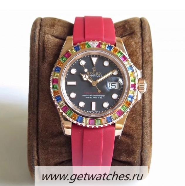 Perfect Replica R01ex Yacht-Master 40 116695 SATS Noob Factory SS 904L With 18K Rose Gold Wrapped & D1am0nd Black Dial 2836